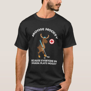 T-shirt L'orignal joue au hockey, les Canadiens aiment le 