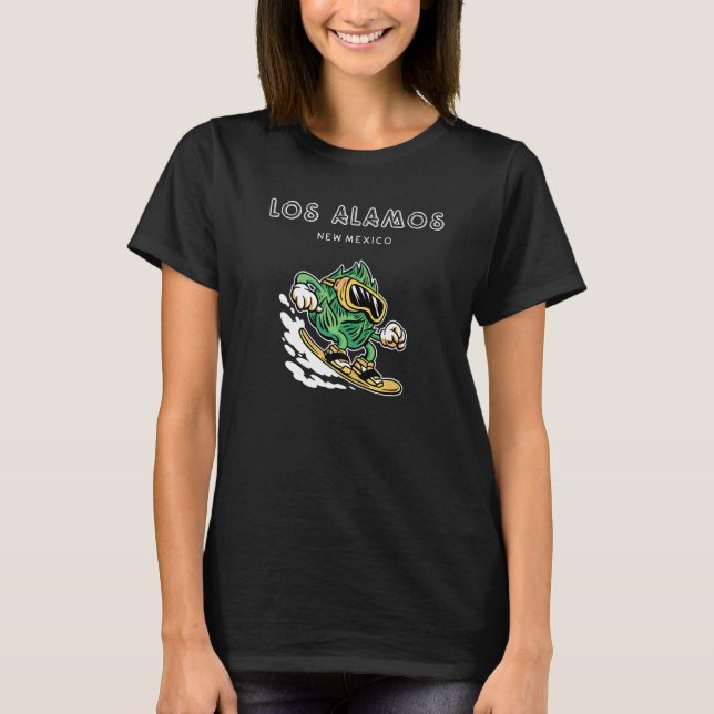 T-shirt Los Alamos New Mexico   Snowboarding Beer Hops (Devant)