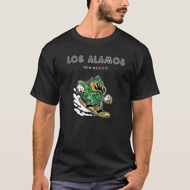 T-shirt Los Alamos New Mexico   Snowboarding Beer Hops (Devant)