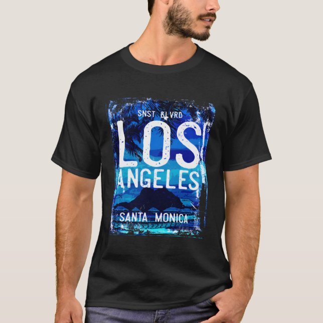 T-shirt Los Angeles Boulevard Père Noël Monica (Devant)