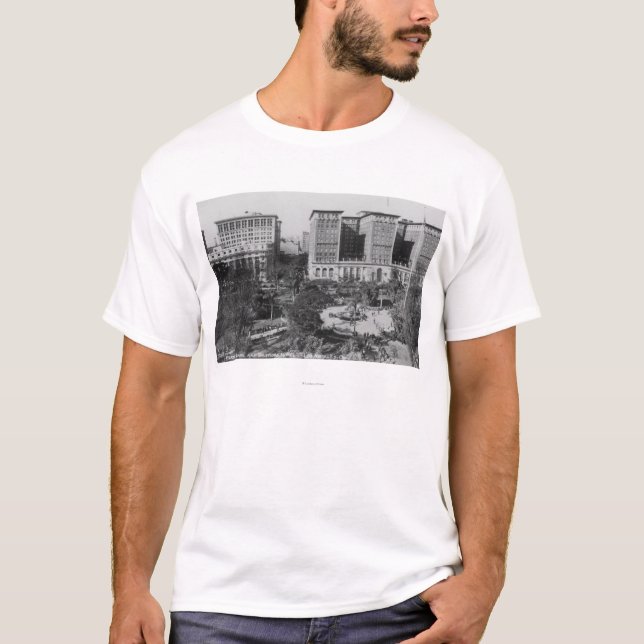 T-shirt Los Angeles, CA périssant le carré et Biltmore (Devant)