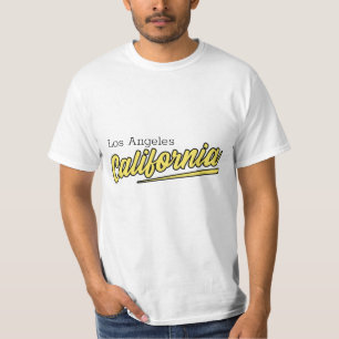T-shirt Los Angeles Californie Typographie Jaune