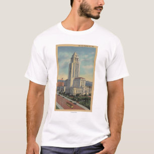 T-shirt Los Angeles, CAView de ville hôtel et funiculaire