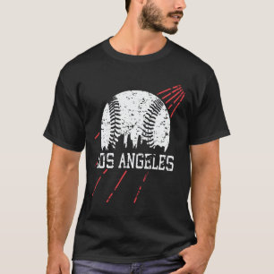 T-shirt Los Angeles LA City Skyline Baseball Vintage Gamed