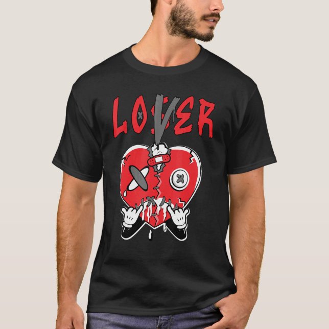 T-shirt Loser  Heart Dripping Retro Infrared 4s Matching (Devant)