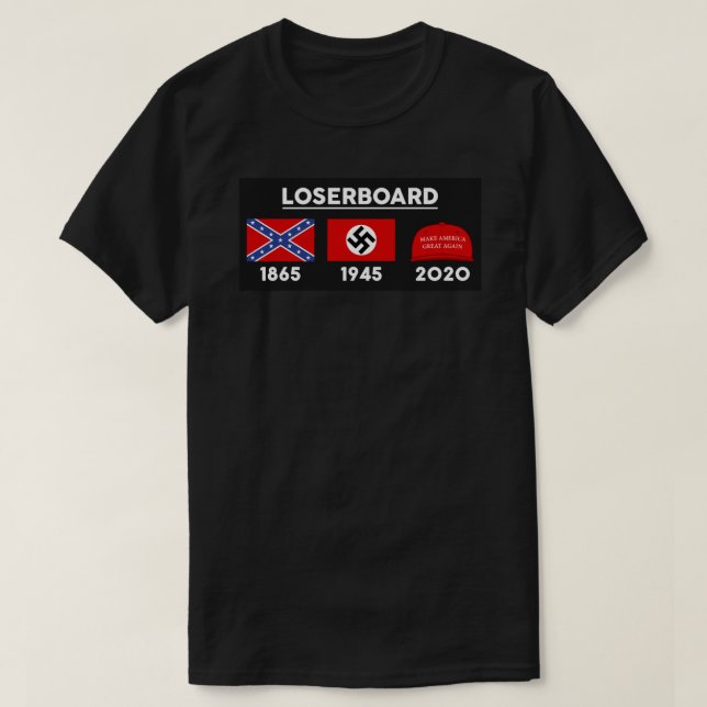 T-shirt LOSERBOARD - 1865, 1945, 2020 - Drôle Trump Perdu  (Design devant)