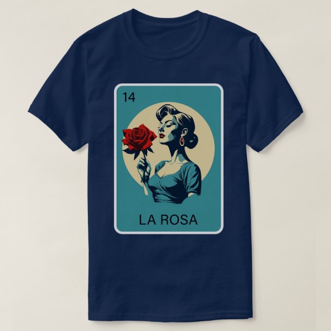 T-shirt Lotterie mexicaine La Rosa Rose Jeu de Mexico Lote (Design devant)