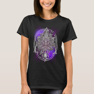 T-shirt Lotus Cristaux Zen Fleur De Vie Hippie Géométrie S
