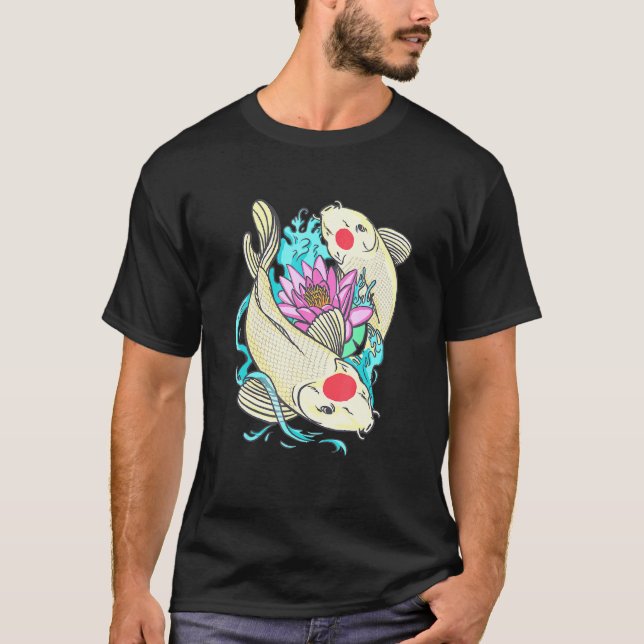 T-shirt Lotus Flower Japonais Carp Pond Propriétaire Fish  (Devant)