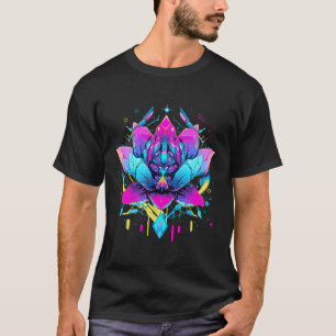 T-shirt Lotus Flower Robotics Futuristic Cyberpunk Design
