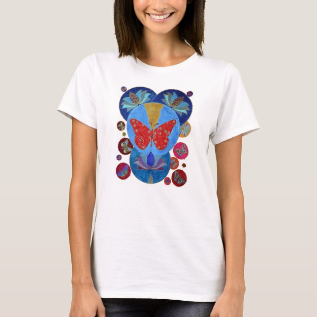 T-shirt Lotus sacré et le papillon (Devant)