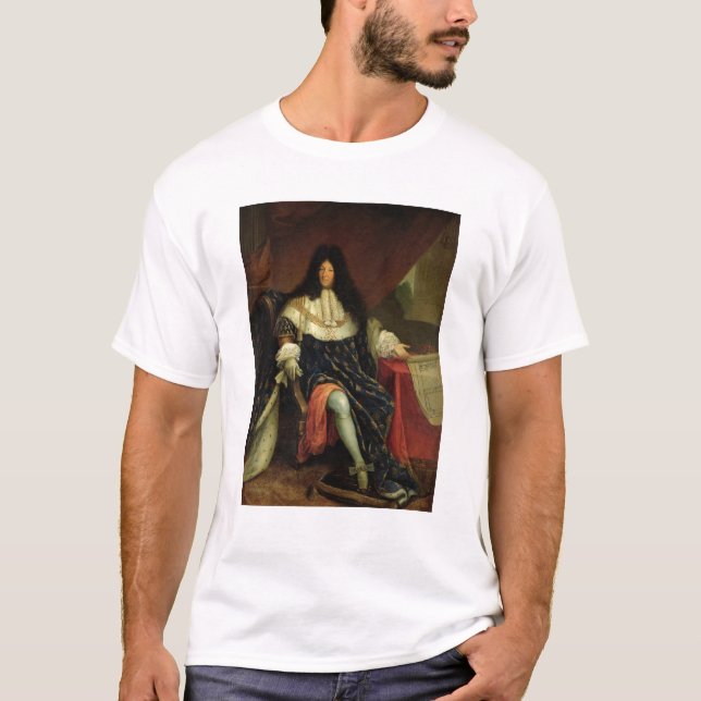 T-shirt Louis XIV tenant un plan du Maison Royale (Devant)