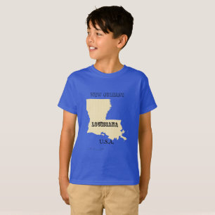 T-shirt - Louisiana Map with City