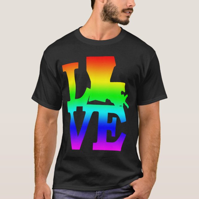 T-shirt Louisiana Pride USA State Love Map (Devant)