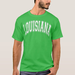 T-shirt Louisiane LA Varsity Style Police blanche