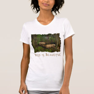 T-shirt Loup, aigles, élans, ours noir, avants et totems