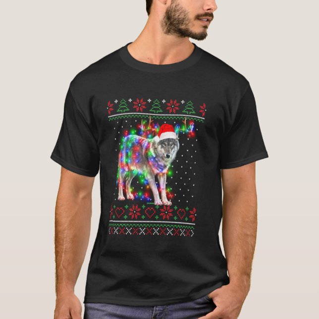 T-shirt Loup animal laide sucré Noël chiot animal Lo (Devant)