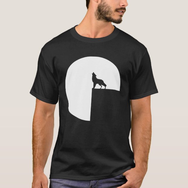 T-shirt Loup atmosphérique hurlant à la Pleine lune 1 (Devant)