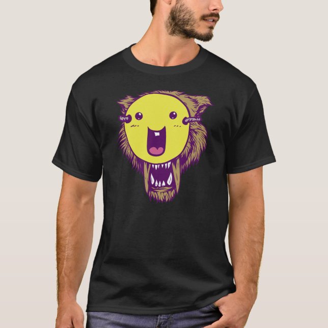 T-shirt Loup avec le visage (Devant)
