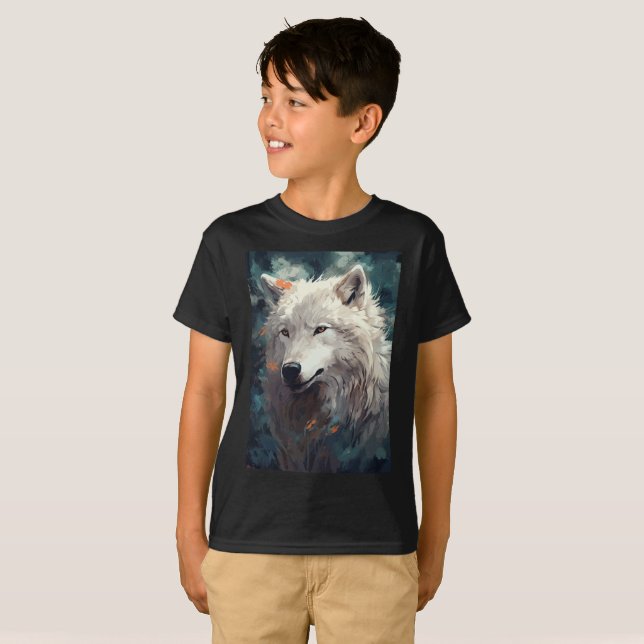 T-shirt Loup blanc [loup arctique] (Devant entier)