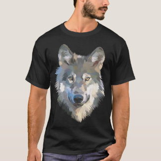 T-shirt Loup blanc réaliste, poster de animal réaliste ave