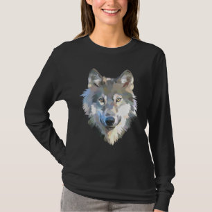 T-shirt Loup blanc réaliste poster de animal réaliste avec