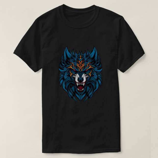 T-shirt loup bleu (Design devant)