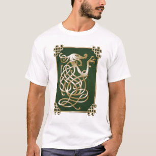 T-shirt Loup celtique - Arrière - plan vert