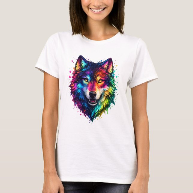 T-shirt Loup Coloré (Devant)