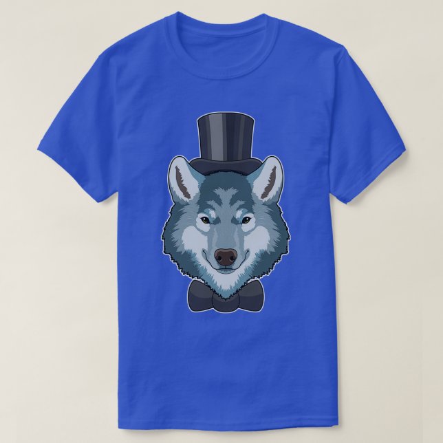 T-shirt Loup comme marié avec nœud papillon (Design devant)