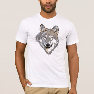 T-shirt Loup d'art de vecteur dans le profil
