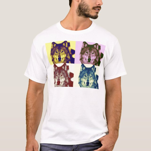 T-shirt Loup d'art pop (Devant)