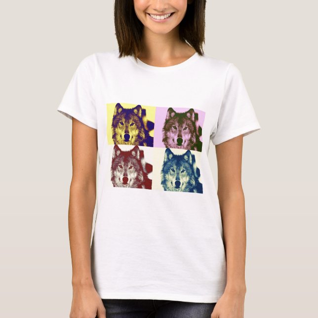T-shirt Loup d'art pop (Devant)