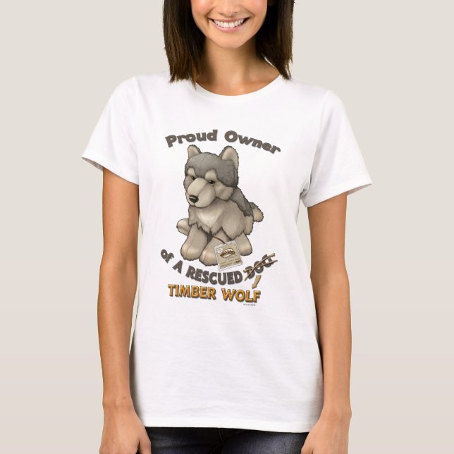 T-shirt Loup de bois de construction secouru (Devant)