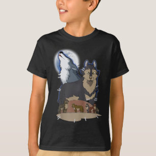 T-shirt Loup de chasseur à la lune Gray Wolf chasse Wolf A