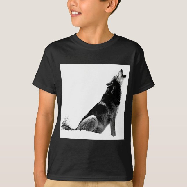 T-shirt Loup de Howling blanc noir (Devant)