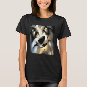 T-shirt Loup De Style Géométrique