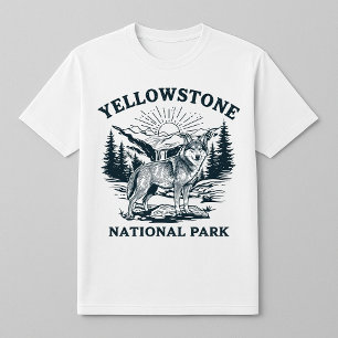 T-shirt Loup de Yellowstone et cascade