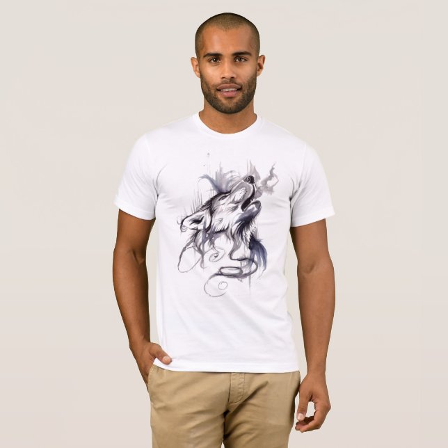 T-shirt loup du désert (Devant entier)