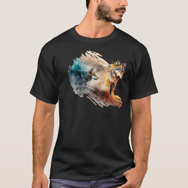 T-shirt loup est mon animal d'esprit "gentil" (Devant)