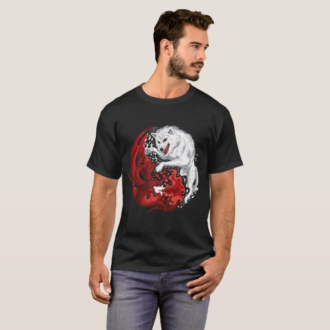 T-shirt Loup et dragon (Devant entier)