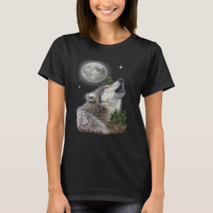 T-shirt loup et lune