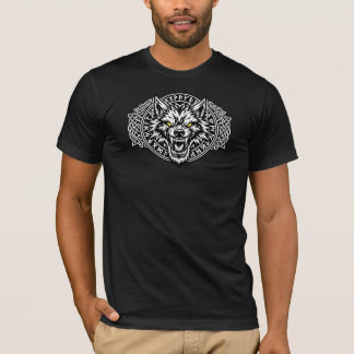T-shirt Loup Fenrir Mythologie Nordique Cercle de Rune Vik