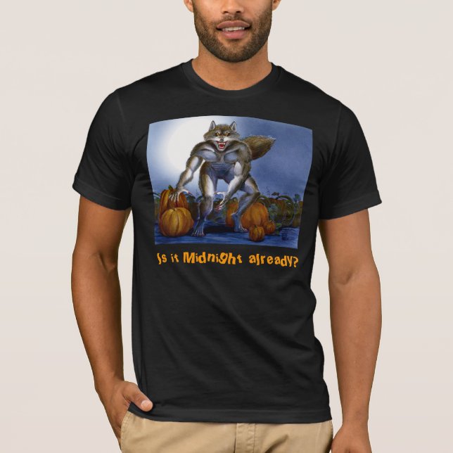 T-shirt Loup-garou dans la correction de citrouille (Devant)