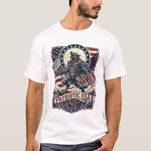 T-shirt Loup-garou patriotique Patriote Horreur Monstre Pa