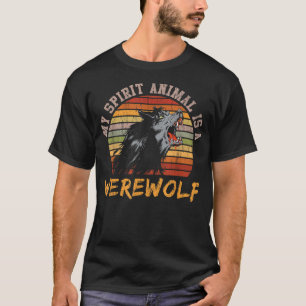 T-shirt Loup-garou Pleine Lune Vintage Loup-garou