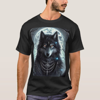 T-shirt Loup gothique | Pleine lune | Imaginaire sombre