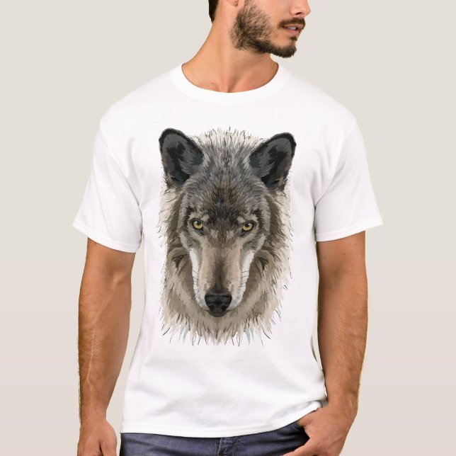 T-shirt Loup gris, Loup gris, Loup loup, Loup, Loup, Visag (Devant)