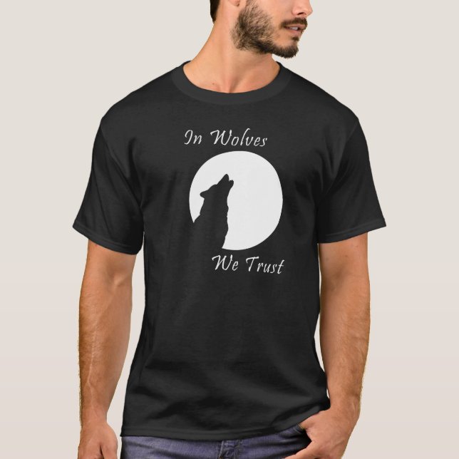 T-shirt Loup hurlant à la chemise de lune - dans les loups (Devant)