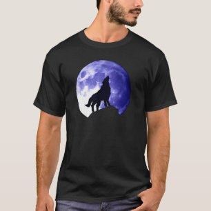 T-shirt Loup hurlant à la lune
